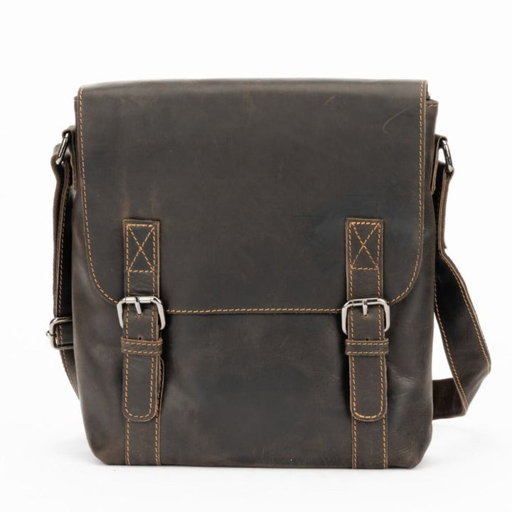 Leather Shoulder Bag Rowville - Brown - Greenwood Leather