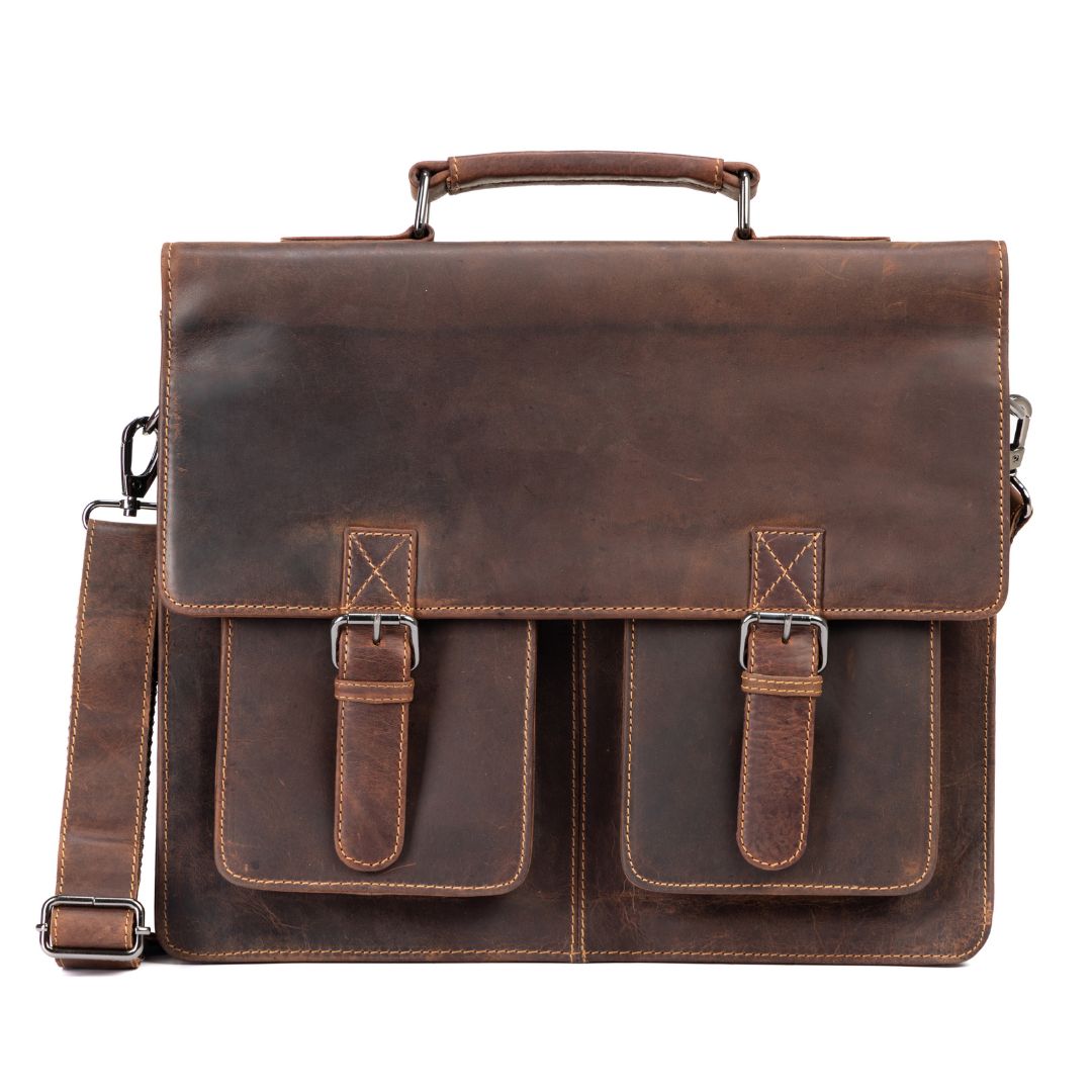 Laptop Bag/Briefcase Gerhard - Sandal - Greenwood Leather