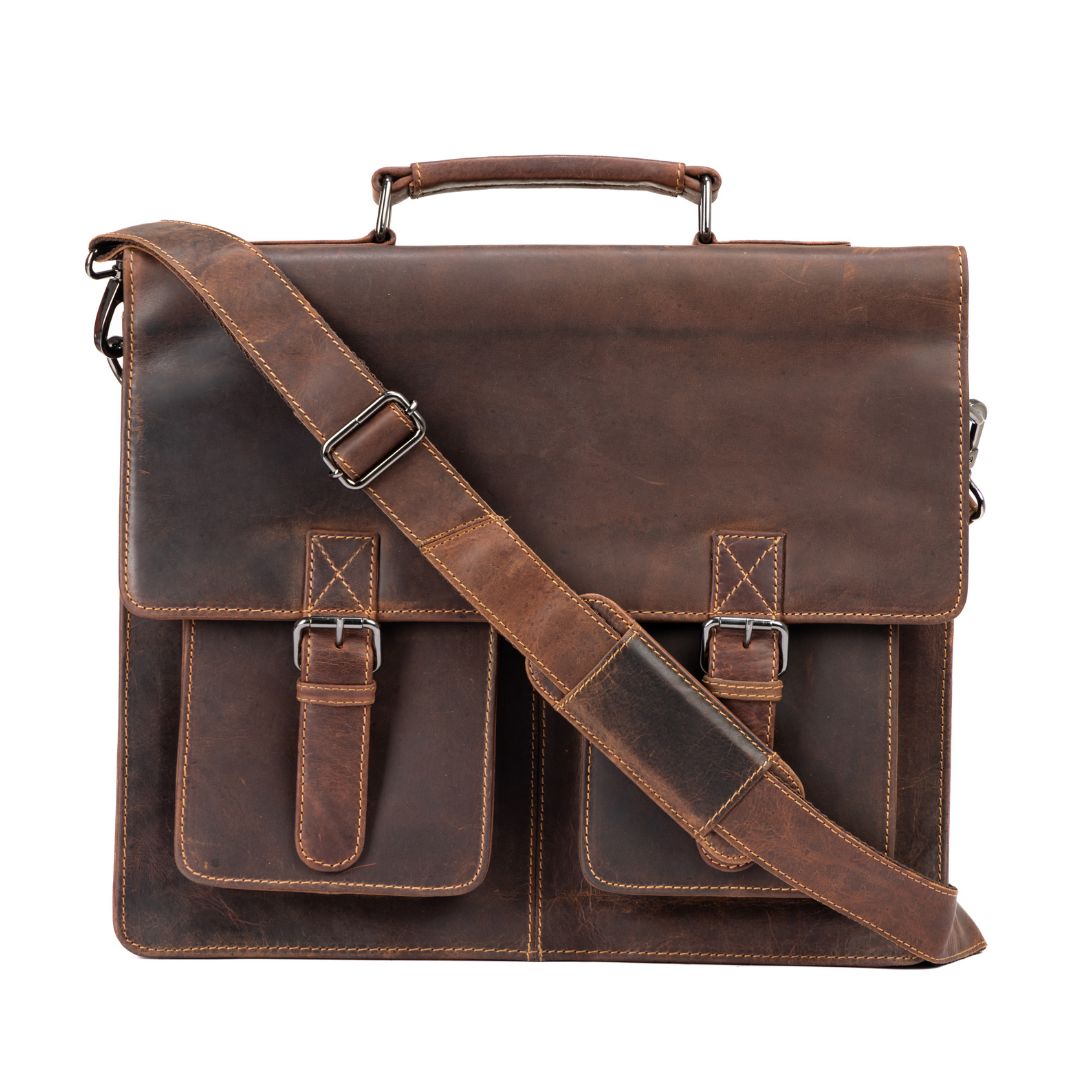 Laptop Bag/Briefcase Gerhard - Sandal - Greenwood Leather