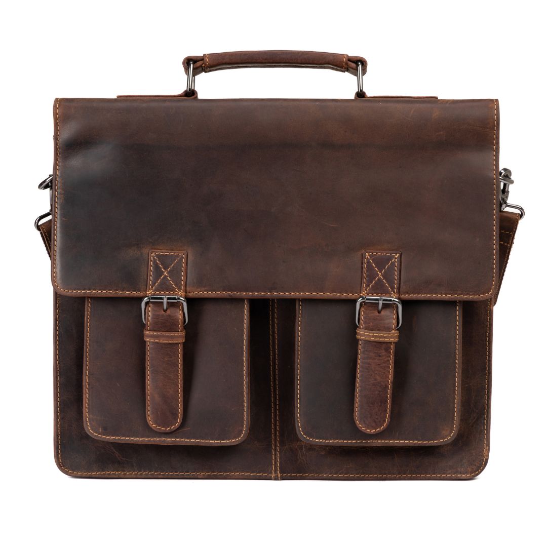 Laptop Bag/Briefcase Gerhard - Sandal - Greenwood Leather