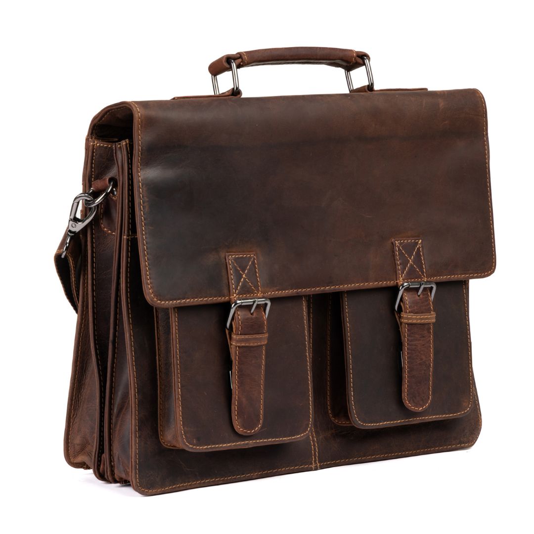 Laptop Bag/Briefcase Gerhard - Sandal - Greenwood Leather