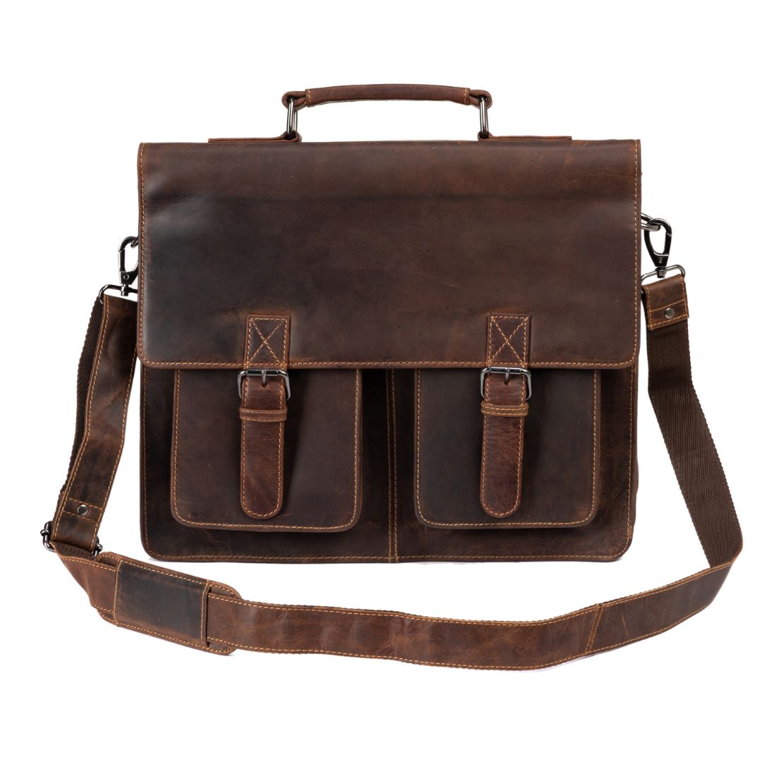 Laptop Bag/Briefcase Gerhard - Sandal - Greenwood Leather
