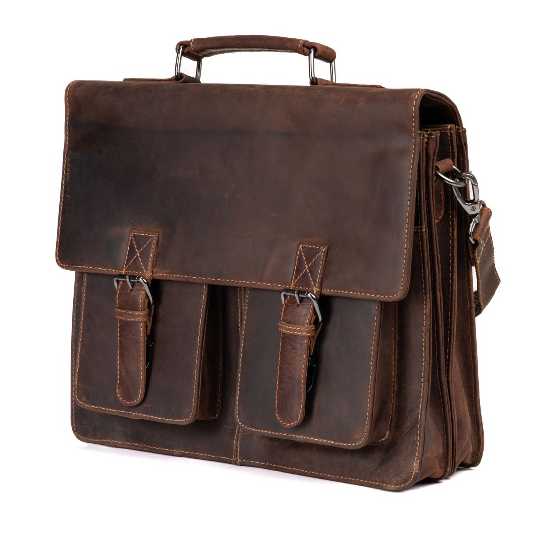 Laptop Bag/Briefcase Gerhard - Sandal - Greenwood Leather