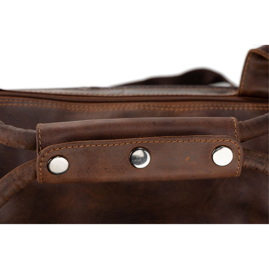 Leather Travel Bag Large Sandal Regina - Vintage Look - Greenwood Leather