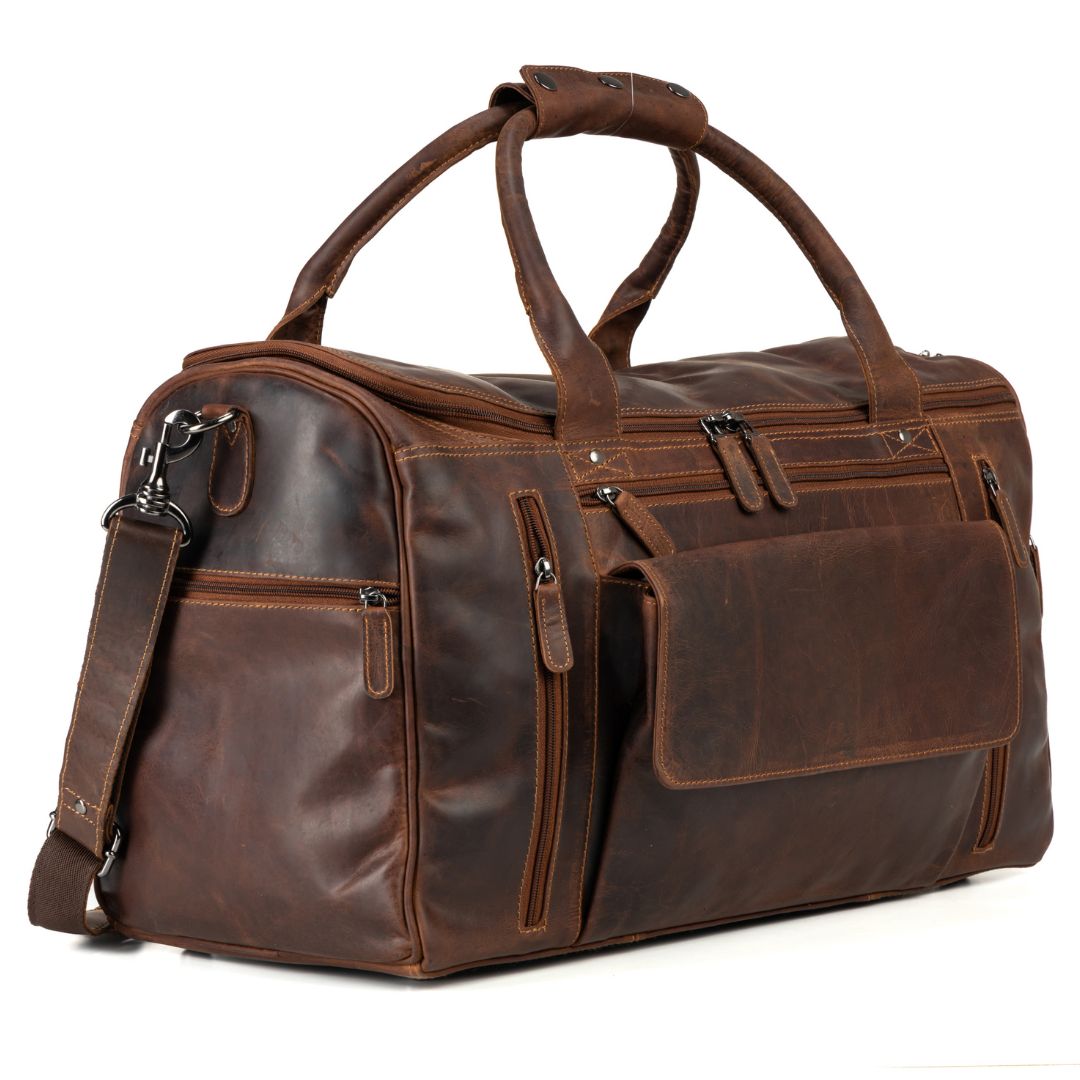 Leather Travel Bag Large Sandal Regina - Vintage Look - Greenwood Leather