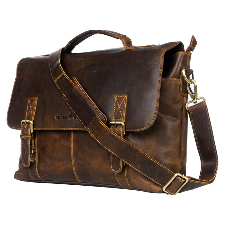 Leather Laptop Bag Portland - Sandal - Greenwood Leather