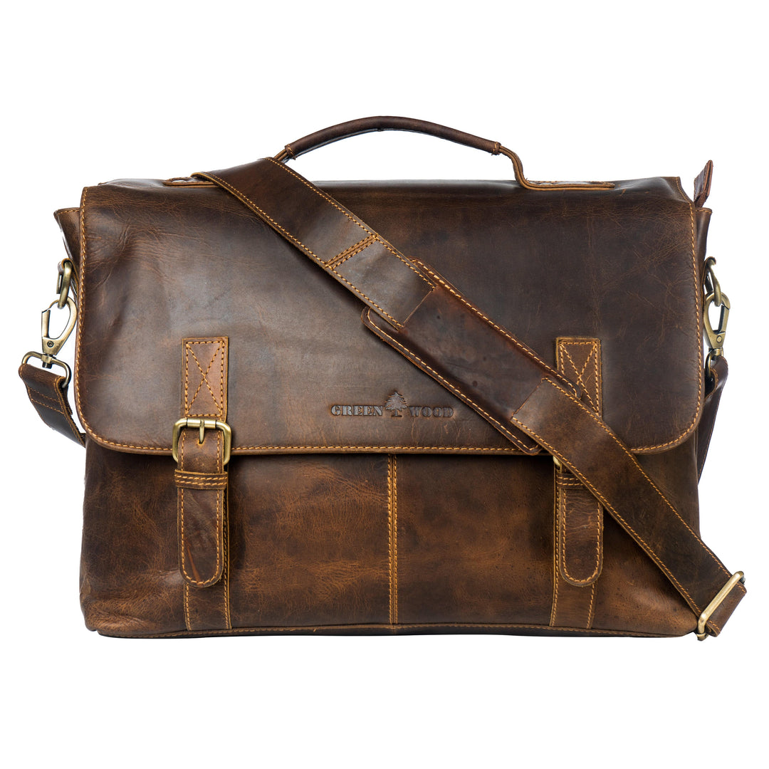 Leather Laptop Bag Portland - Sandal - Greenwood Leather