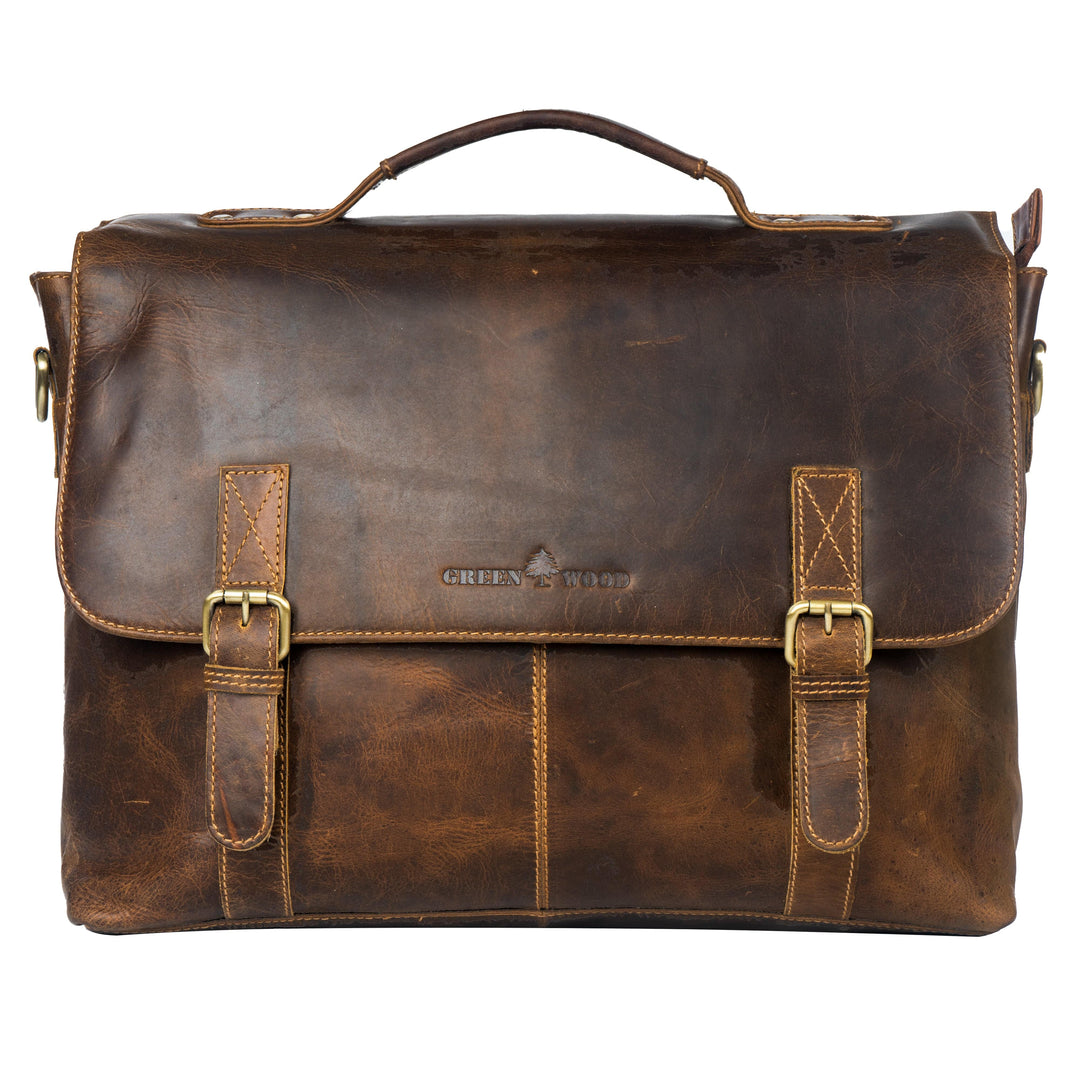 Leather Laptop Bag Portland - Sandal - Greenwood Leather