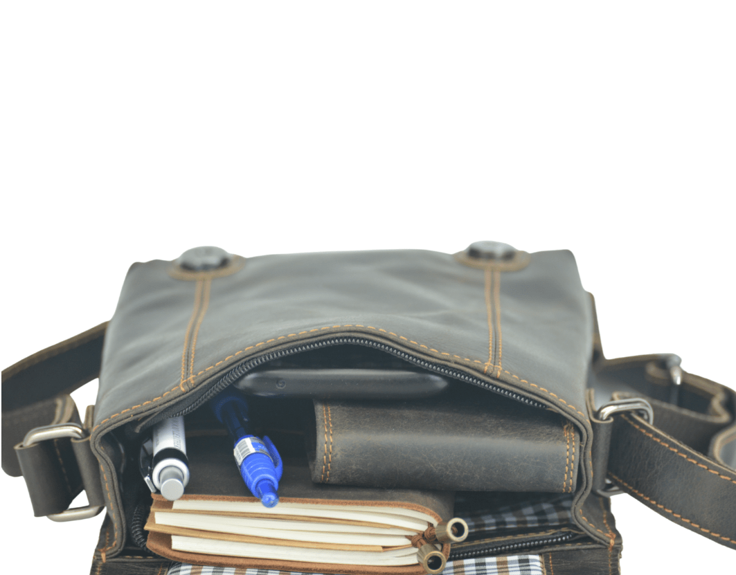 Leather Shoulder Bag Dubbo - Brown - Greenwood Leather