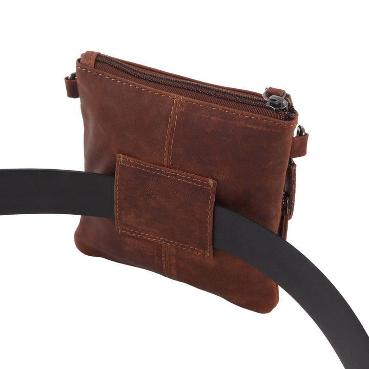 Leather Sling Bag Kempsey - Sandal, Brown - Greenwood Leather