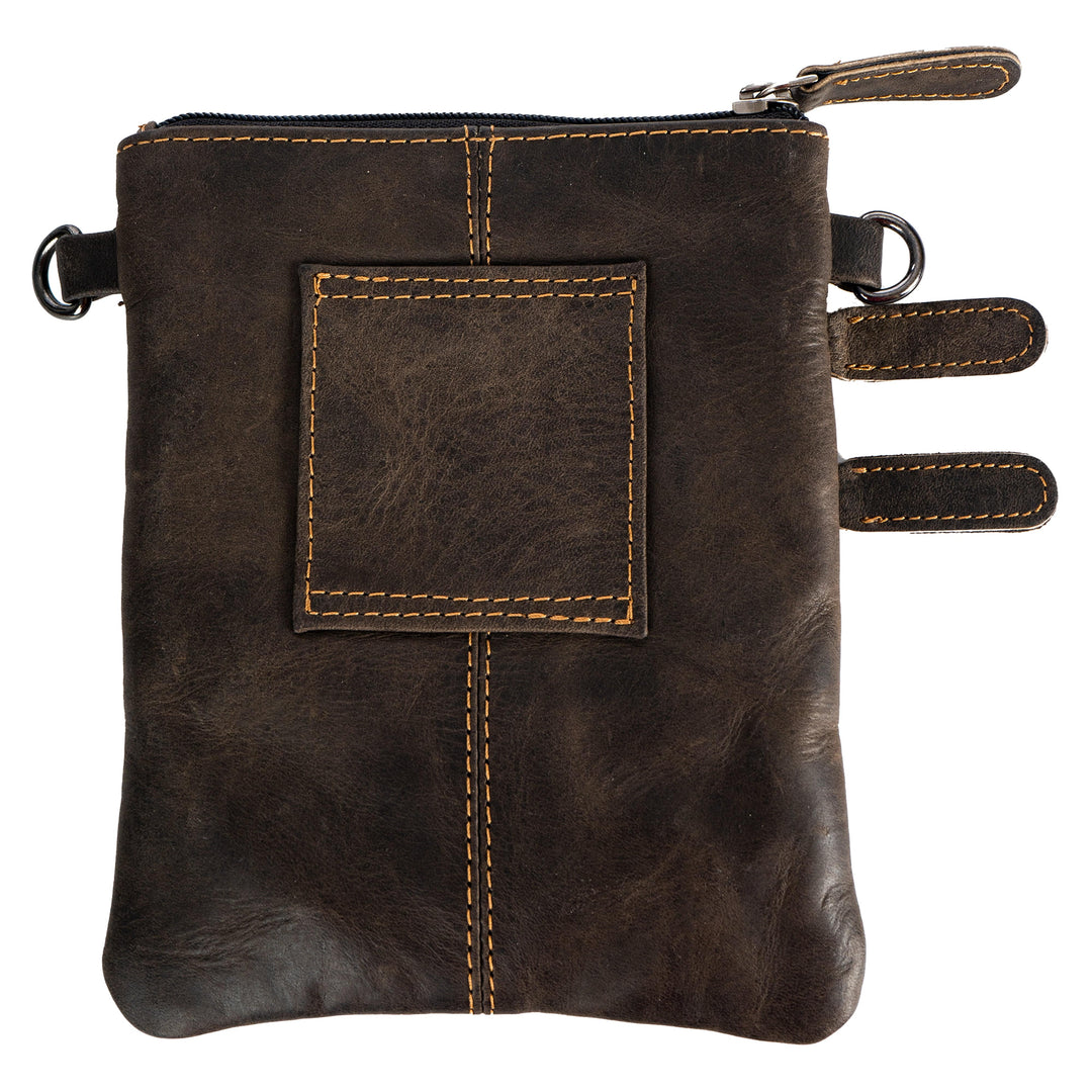 Leather Sling Bag Kempsey - Sandal, Brown - Greenwood Leather