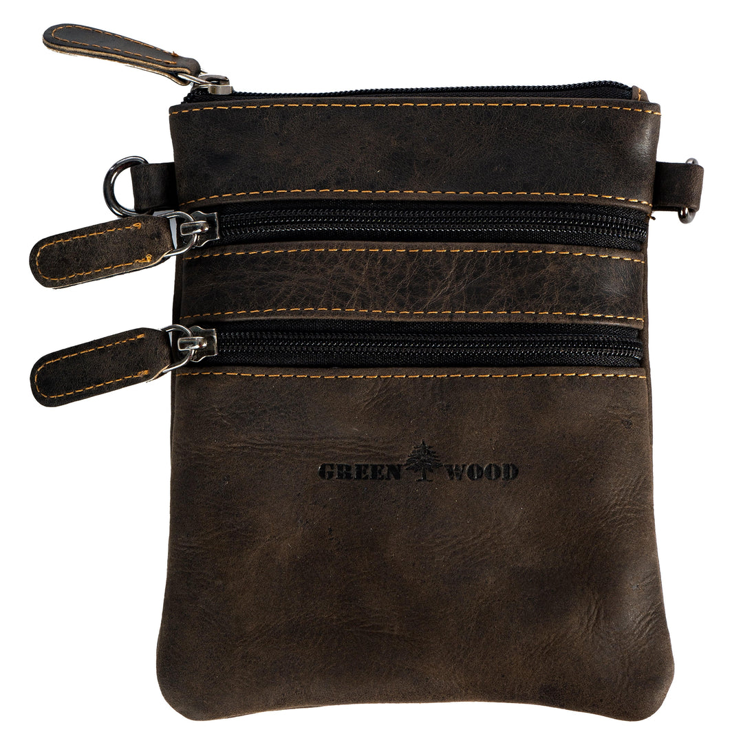 Leather Sling Bag Kempsey - Sandal, Brown - Greenwood Leather