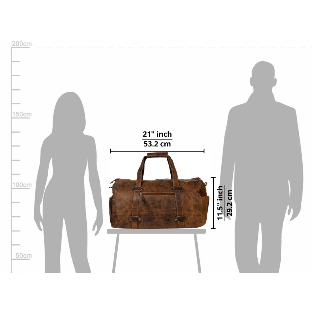 Weekender Bag Montreal – Classic Full-Grain Leather Travel Duffle - Sandal - Greenwood Leather