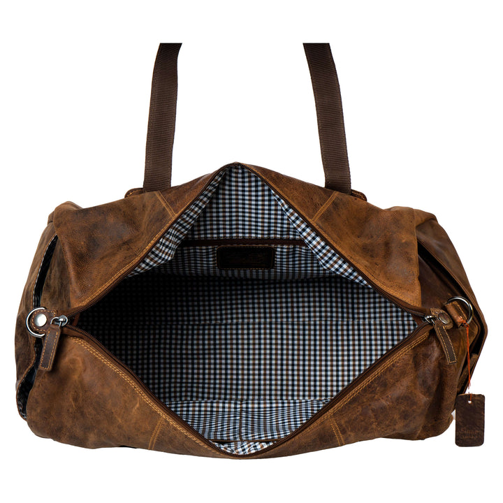 Weekender Bag Montreal – Classic Full-Grain Leather Travel Duffle - Sandal - Greenwood Leather